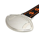 MED27 4'' Silver/Black&Orange Football Medal