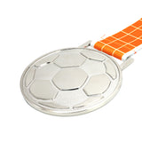 MED27 3'' Silver/Orange&White Soccer Medal