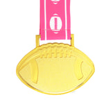 MED27 4'' Gold/Pink&White Football Medal