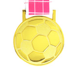 MED27 3'' Gold/Pink&White Soccer Medal