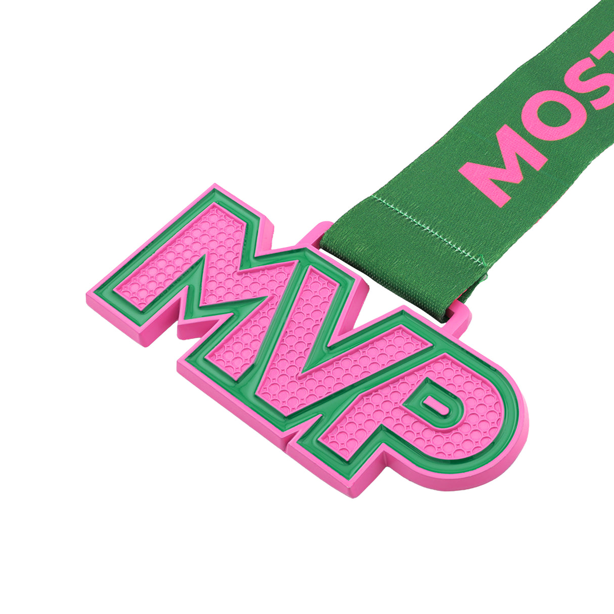 MED25 MVP 4" Medal - Pink&Green 1