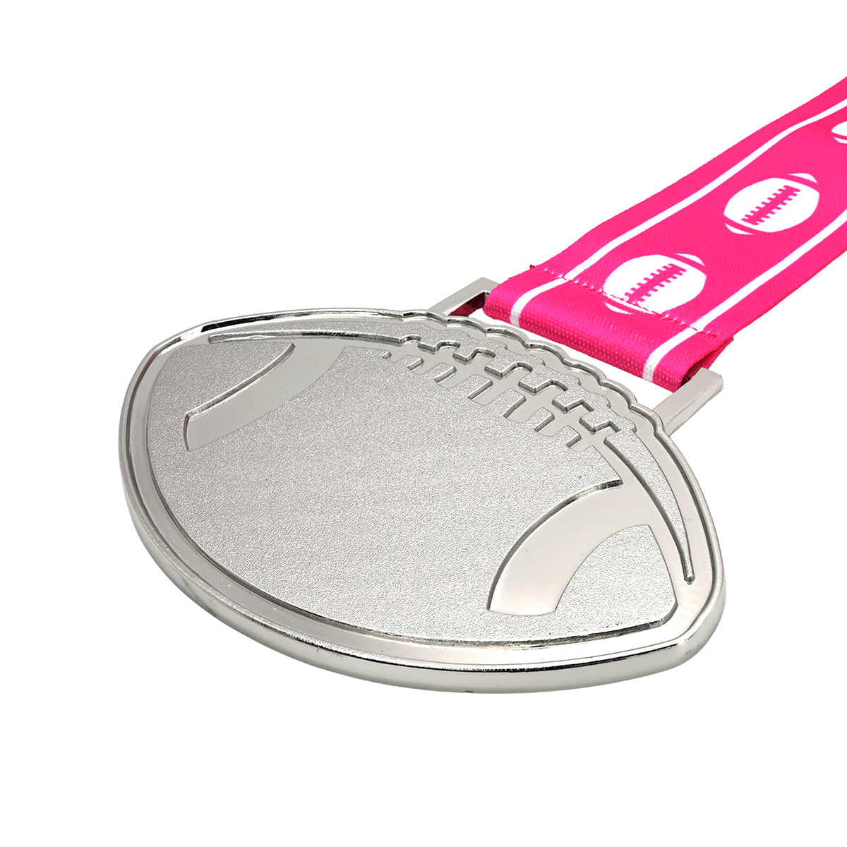 MED27 4'' Silver/Pink&White Football Medal