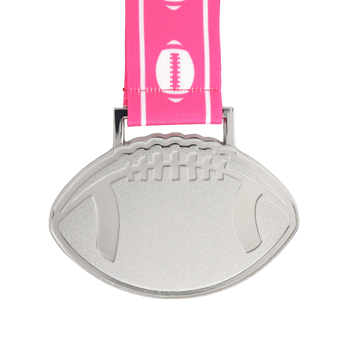 MED27 4'' Silver/Pink&White Football Medal