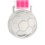 MED27 3'' Silver/Pink&White Soccer Medal