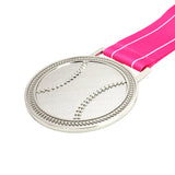 MED27 3'' Silver/Pink&White Baseball Medal