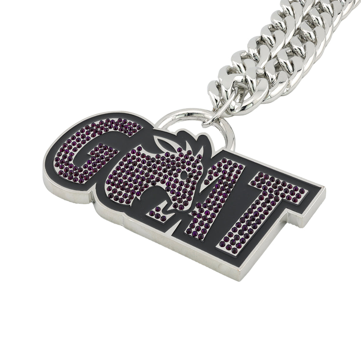 Goat Stone Chain Silver&Purple