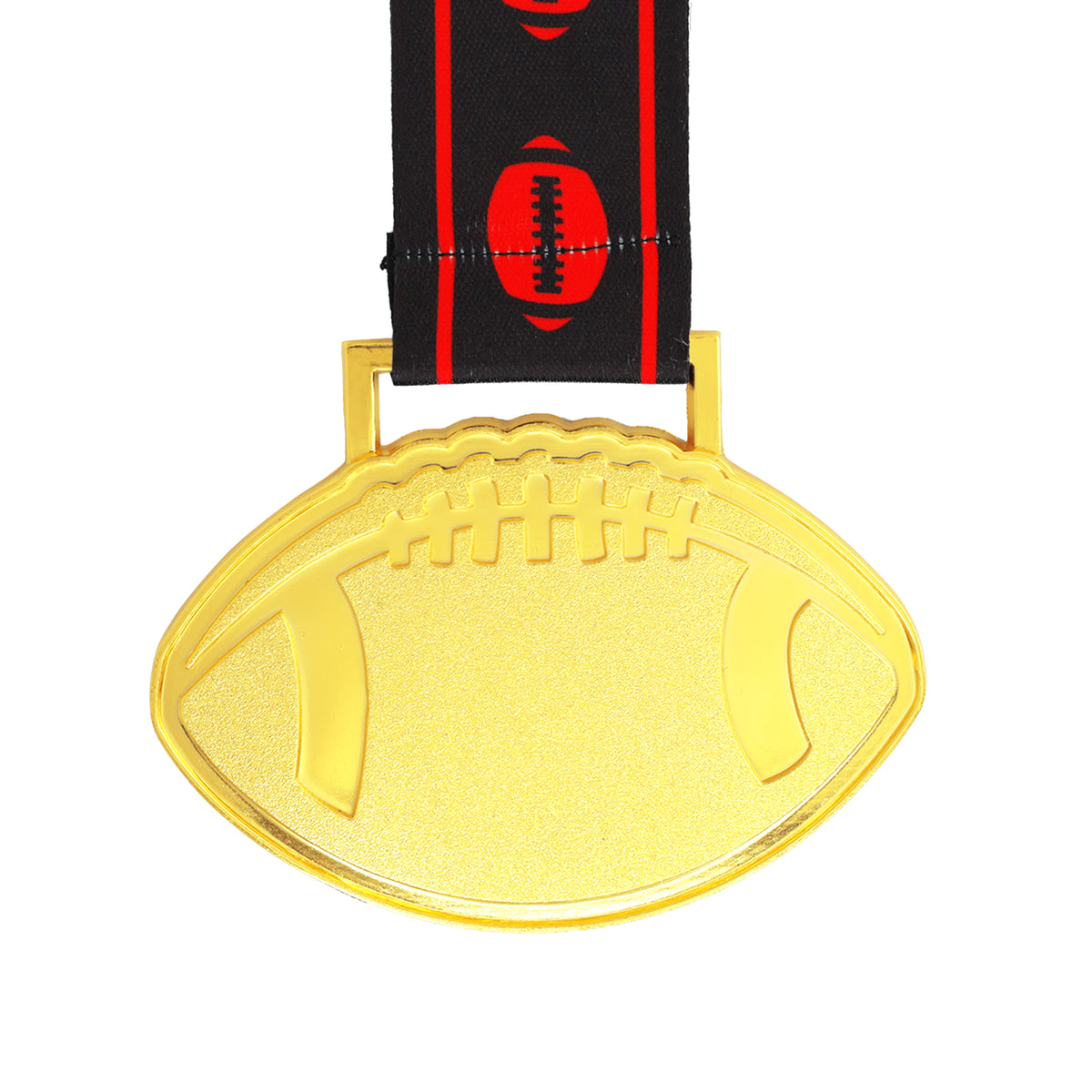 MED27 4'' Gold/Black&Red Football Medal