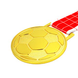 MED27 3'' Gold/Red&White Soccer Medal