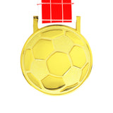 MED27 3'' Gold/Red&White Soccer Medal