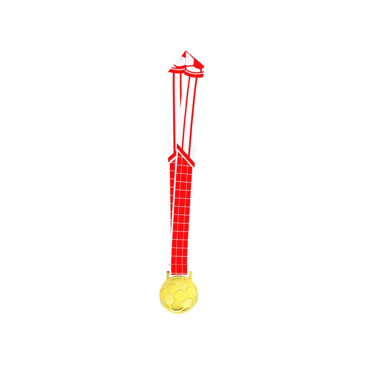 MED27 3'' Gold/Red&White Soccer Medal