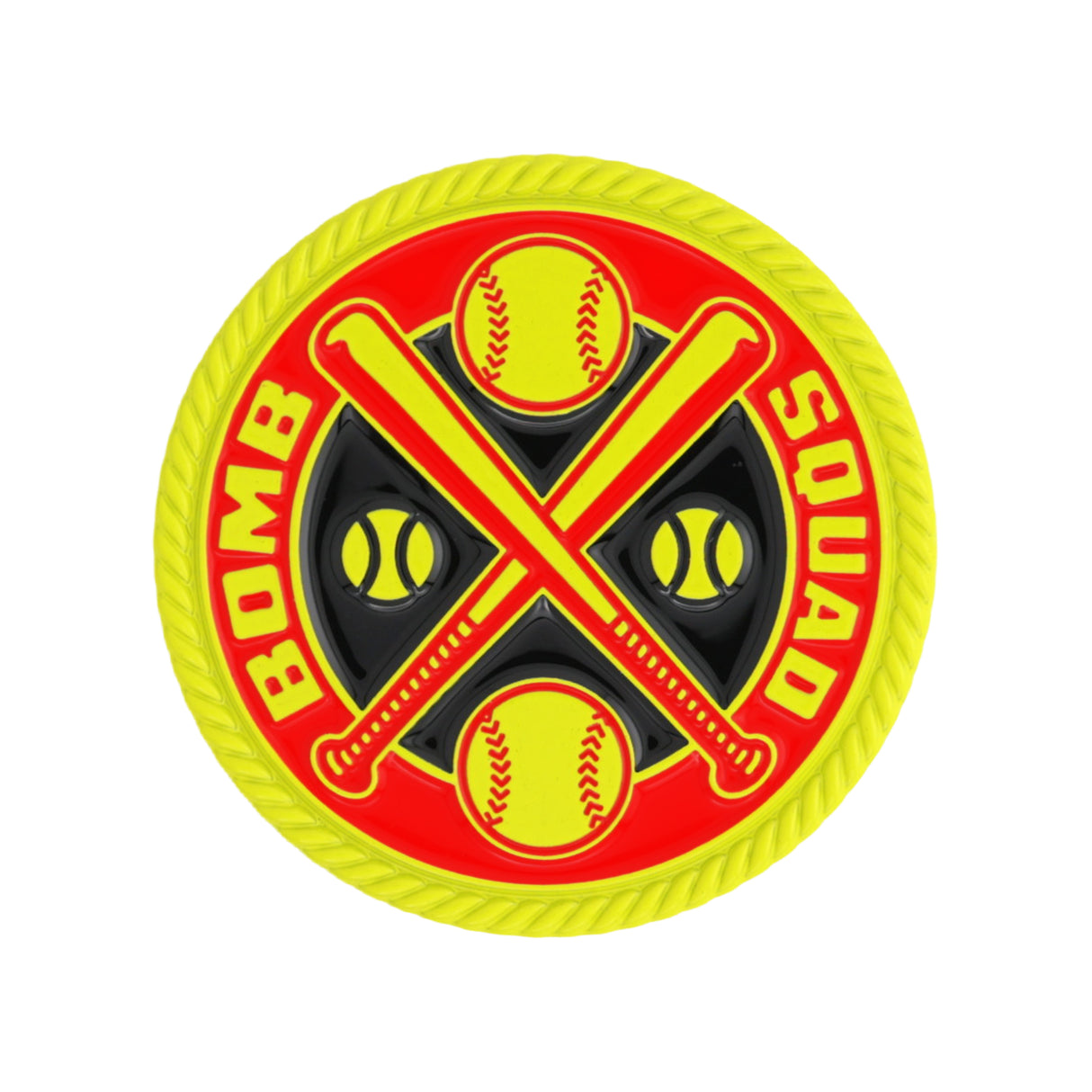 Bomb Squad Black Red & Yellow Coin