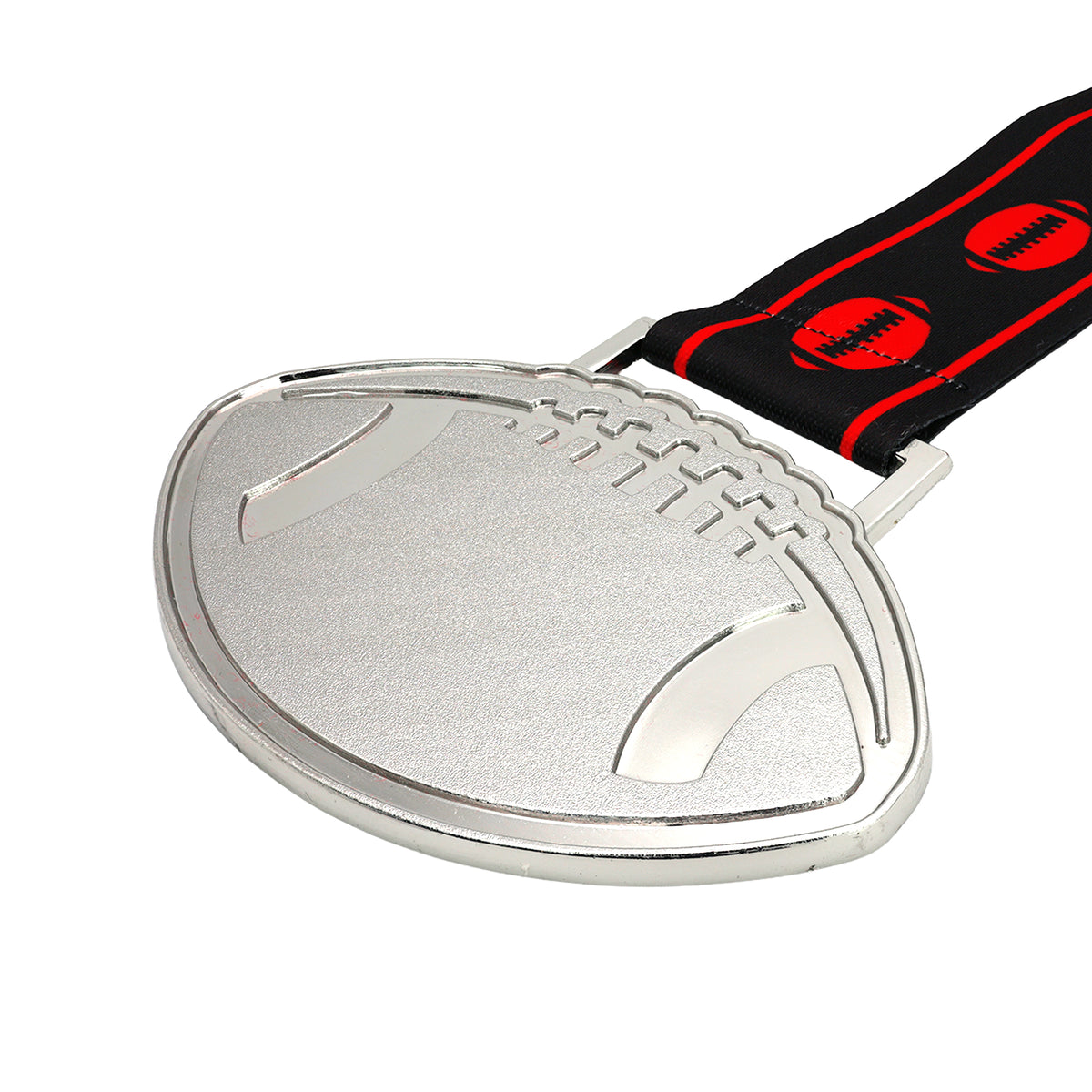 MED27 4'' Silver/Black&Red Football Medal