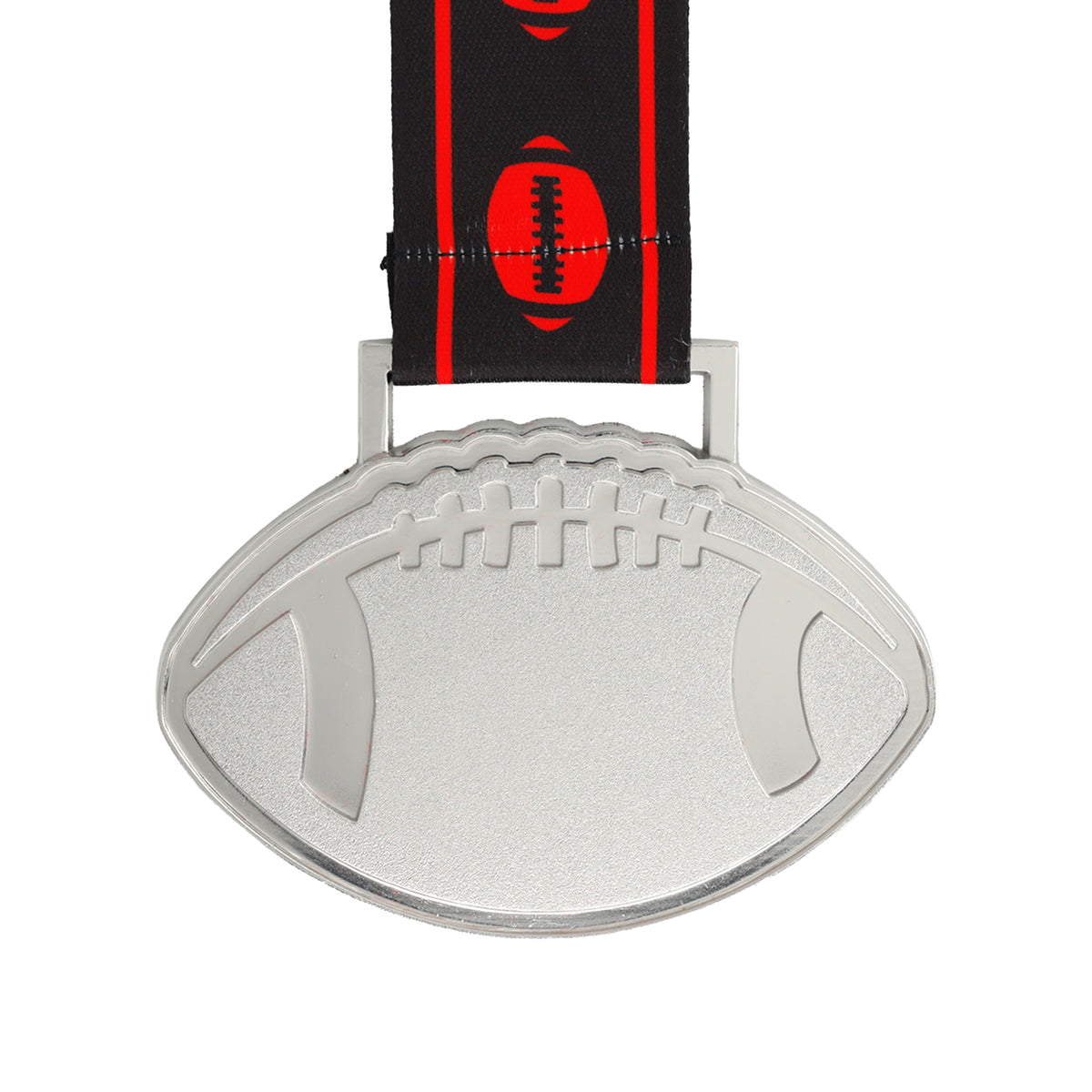 MED27 4'' Silver/Black&Red Football Medal