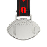 MED27 4'' Silver/Black&Red Football Medal