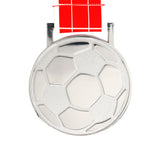 MED27 3'' Silver/Red&White Soccer Medal