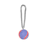 Baseball/Softball Stone Chain White/Blue/Red
