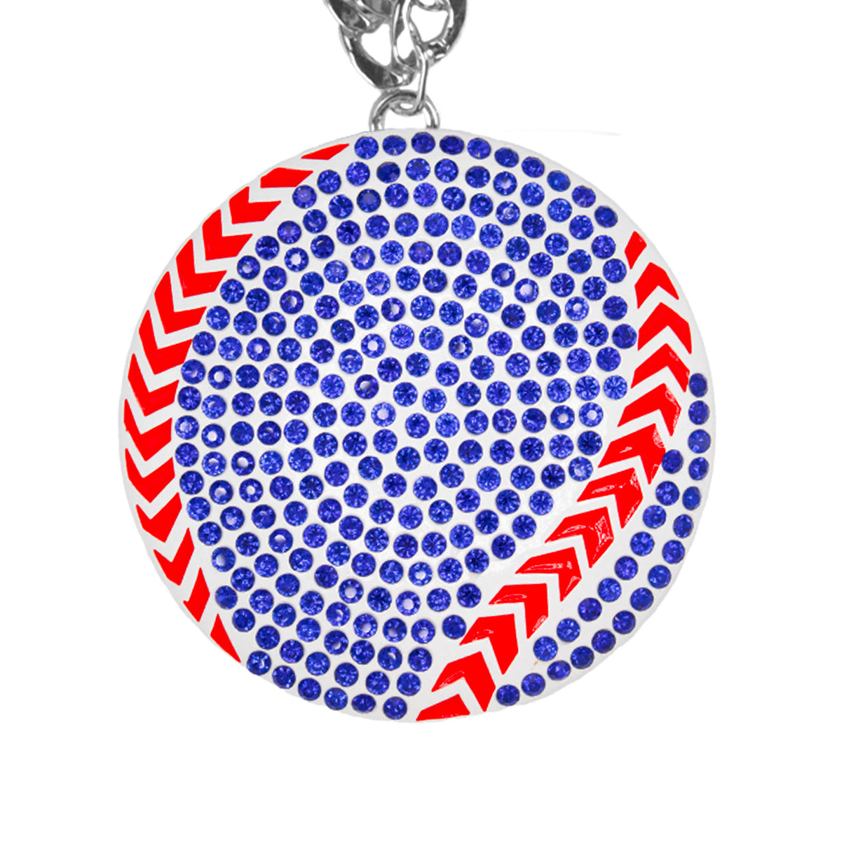 Baseball/Softball Stone Chain White/Blue/Red