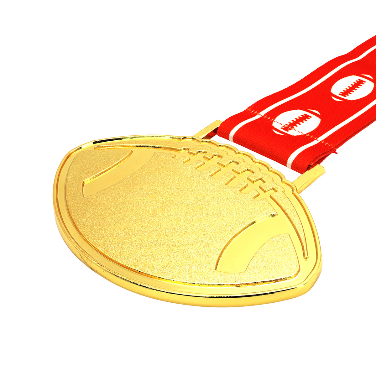 MED27 4'' Gold/Red&White Football Medal
