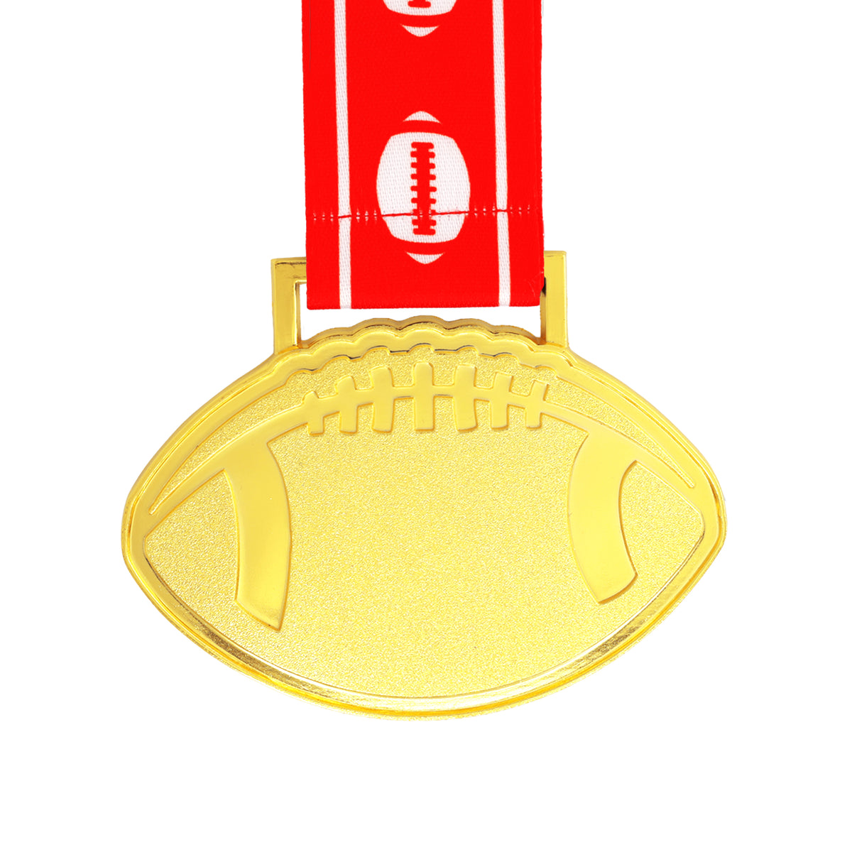 MED27 4'' Gold/Red&White Football Medal