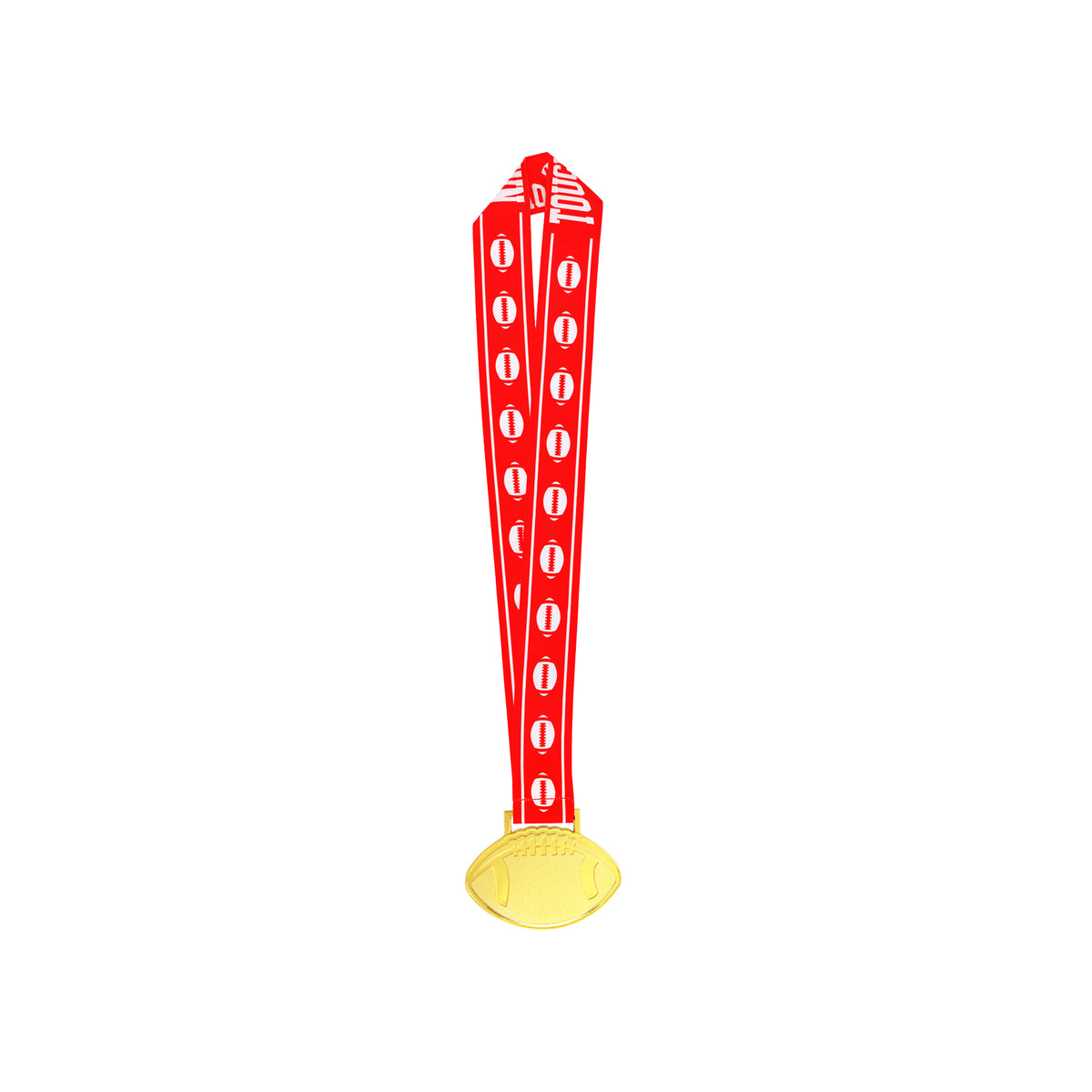 MED27 4'' Gold/Red&White Football Medal