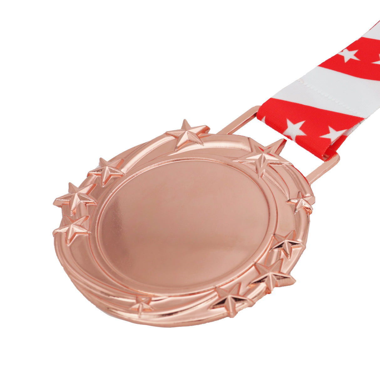 Med26 3.25" Blank Star Medal Rose Gold&Red/White/Blue