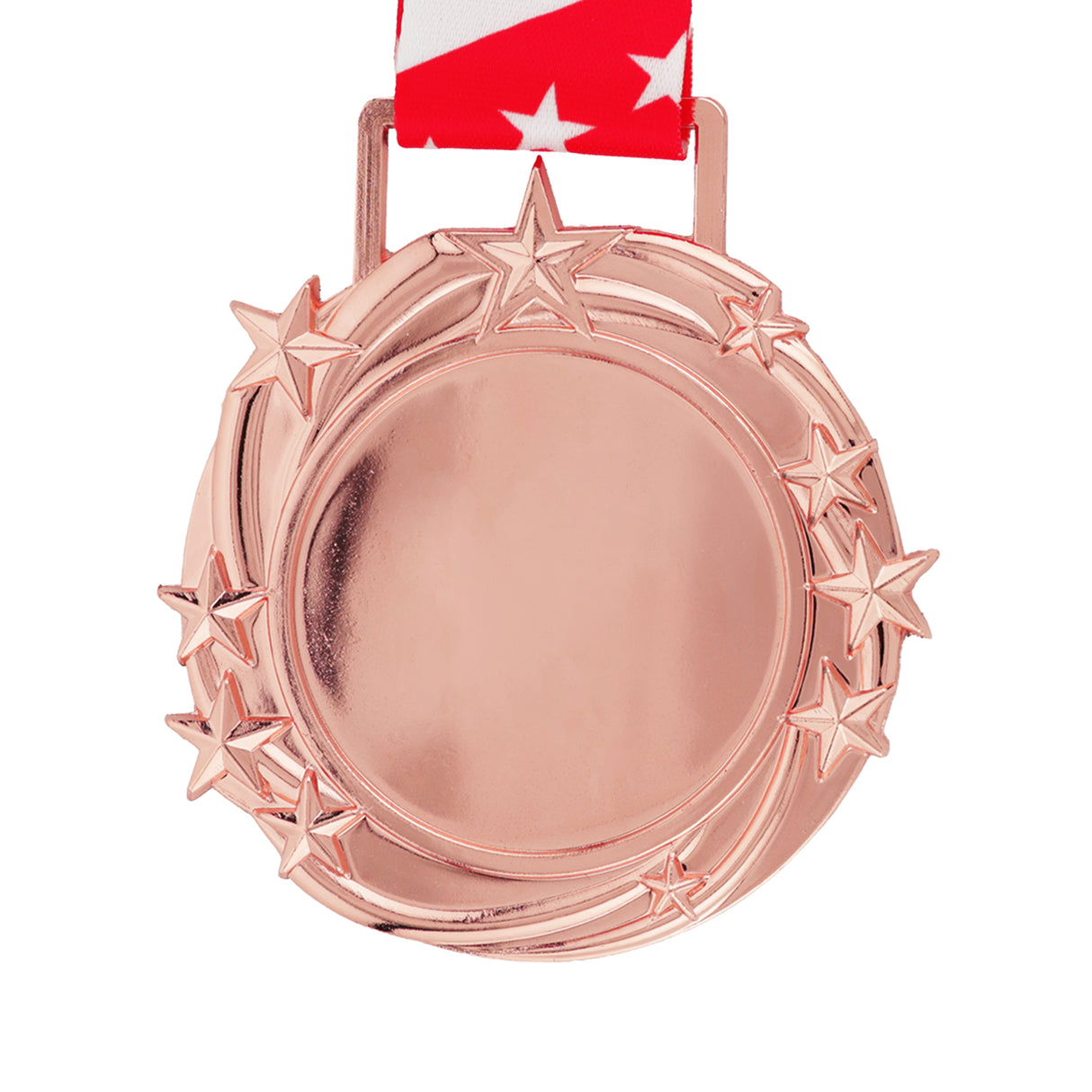 Med26 3.25" Blank Star Medal Rose Gold&Red/White/Blue
