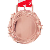 Med26 3.25" Blank Star Medal Rose Gold&Red/White/Blue