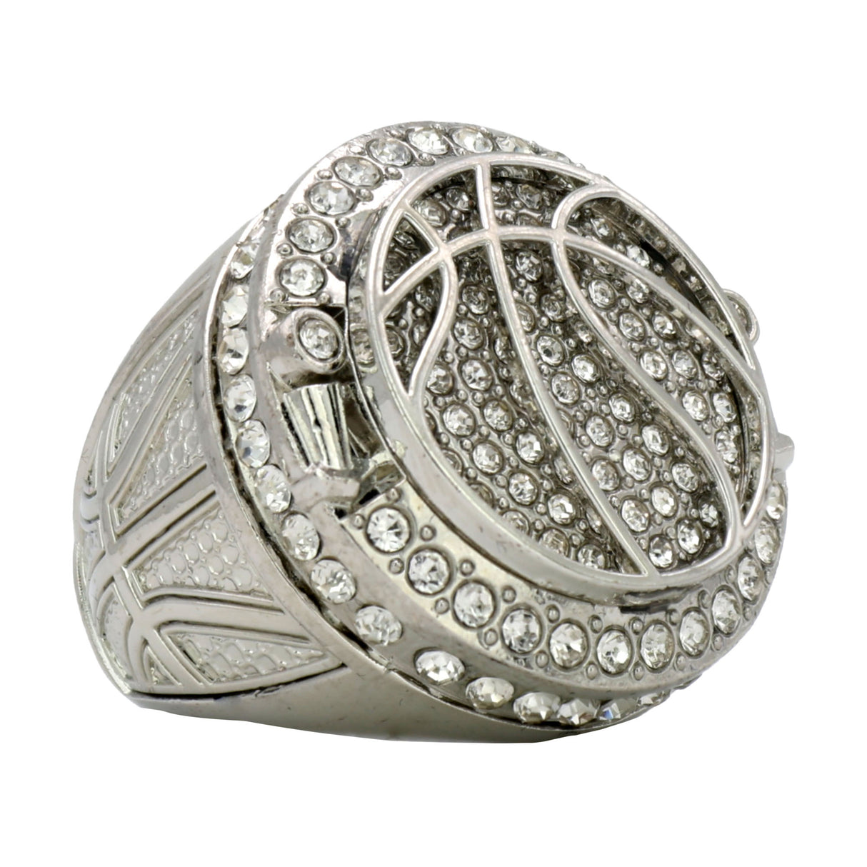 Basketball3 Silver All Stones Ring