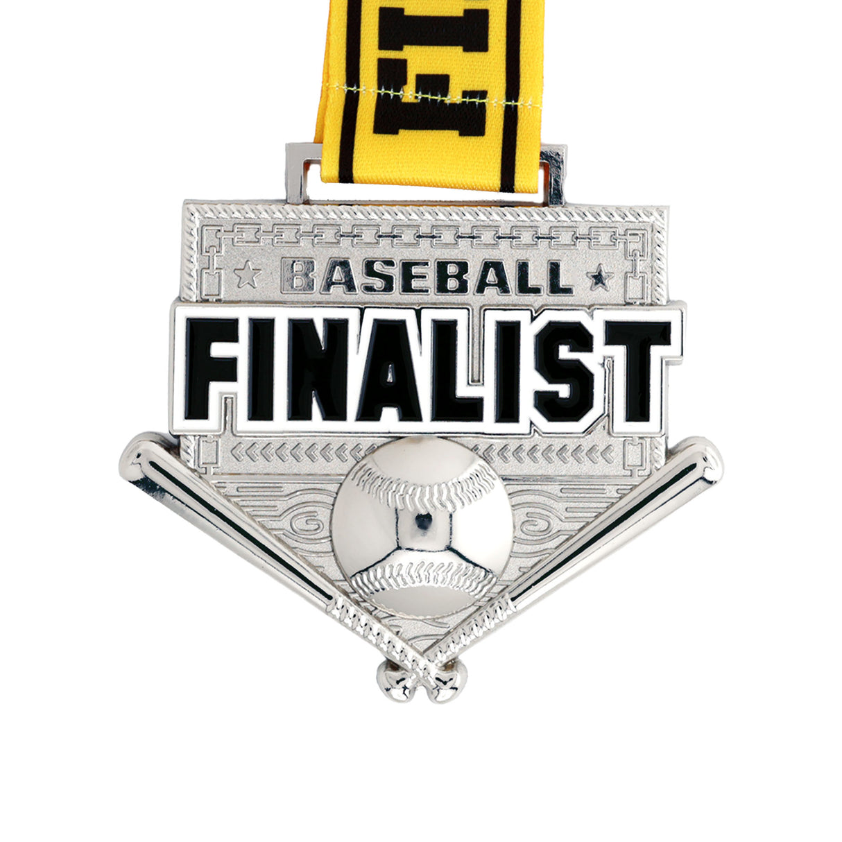 MED26 4'' Baseball Silver&Yellow Finalist Medal