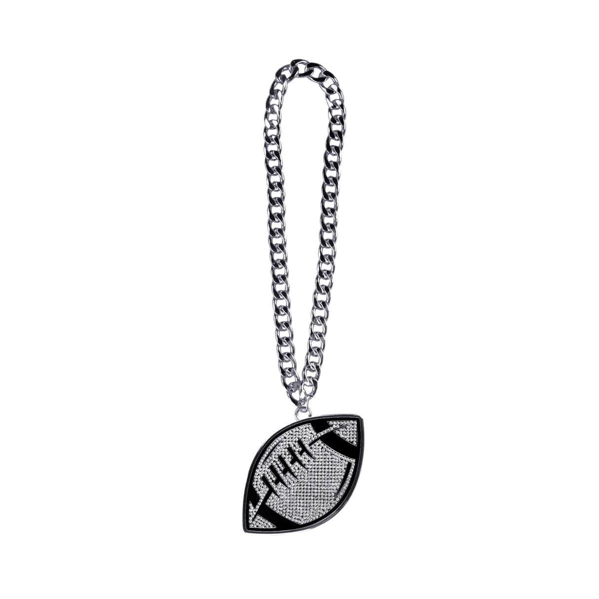 Football Stone Chain Black/Silver