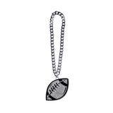 Football Stone Chain Black/Silver
