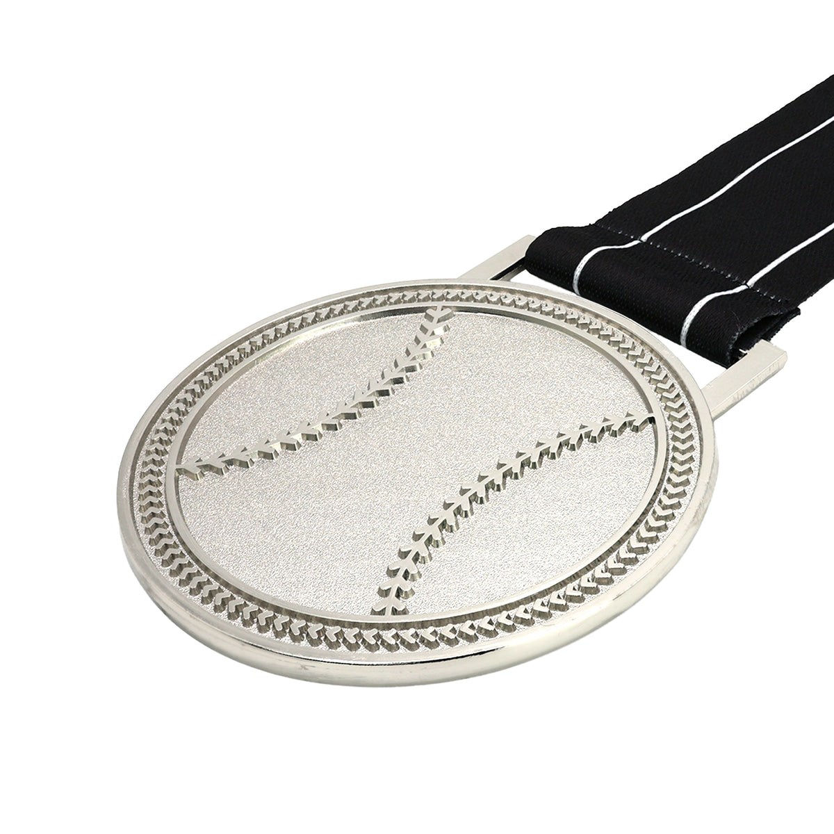 MED27 3'' Silver/Black&White Baseball Medal