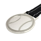 MED27 3'' Silver/Black&White Baseball Medal
