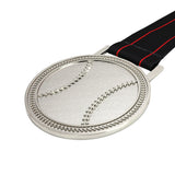 MED27 3'' Silver/Black&Red Baseball Medal