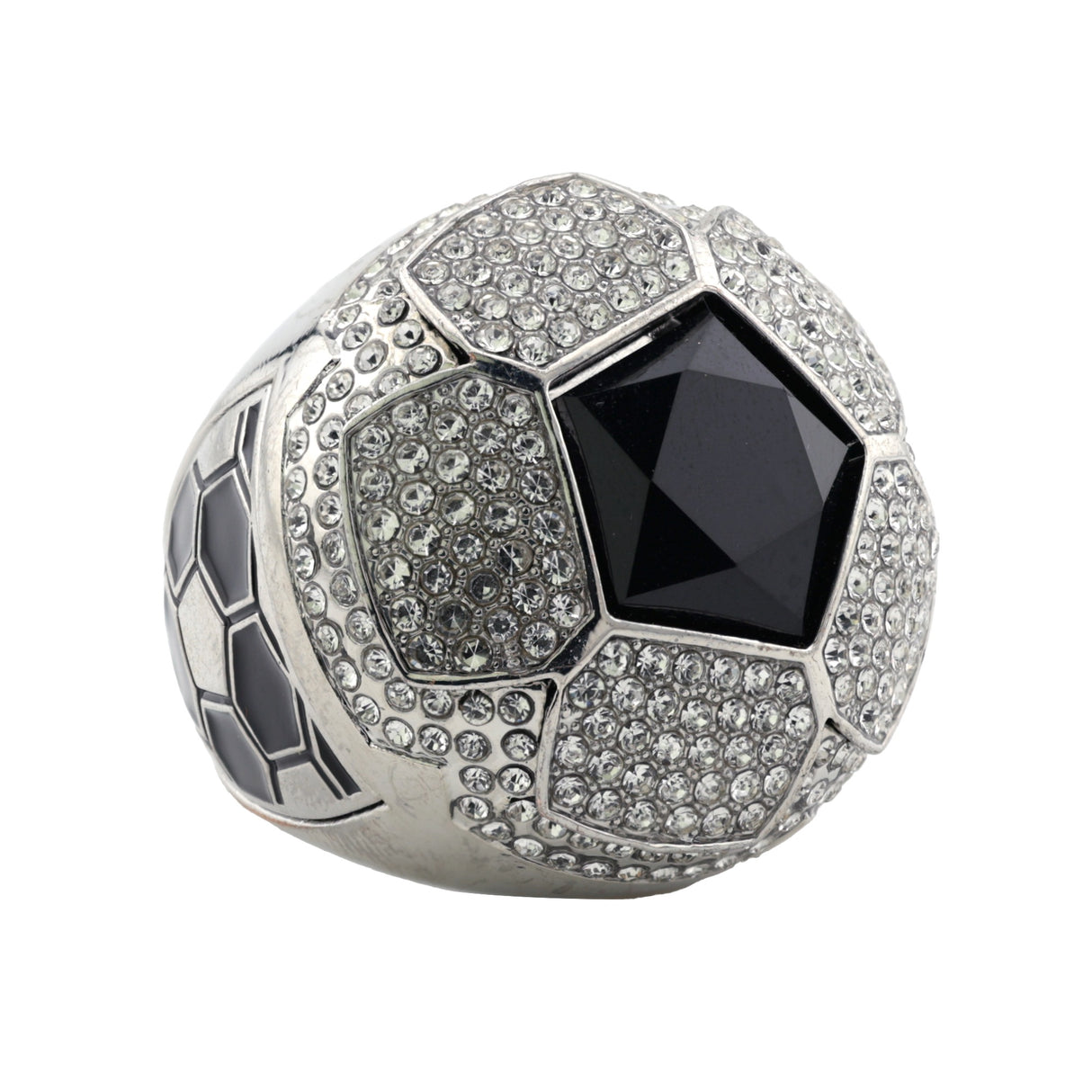 Soccer25 Silver All Stones Ring
