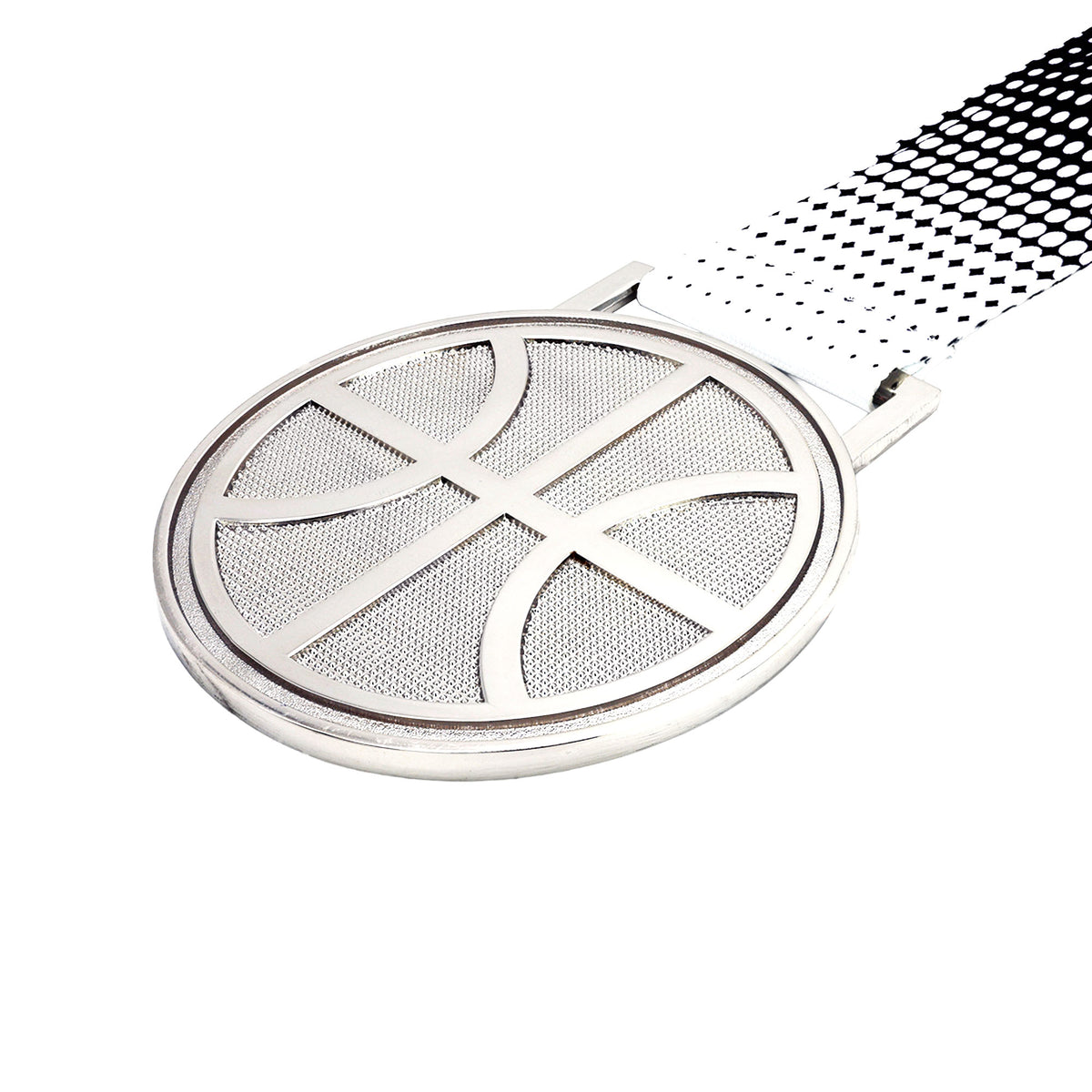 MED27 3'' Silver/White&Black Basketball Medal