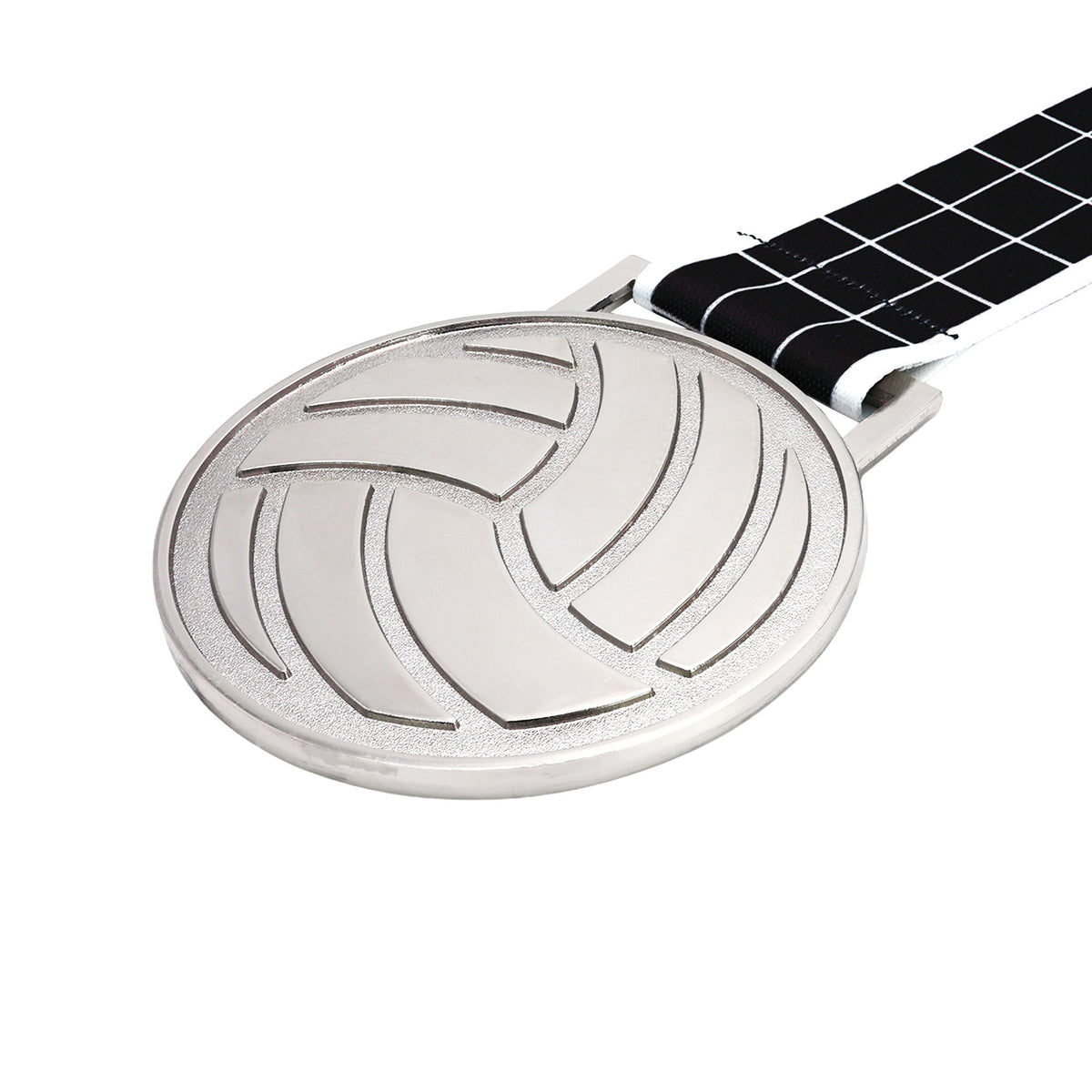 MED27 3'' Silver/Black&White Volleyball Medal