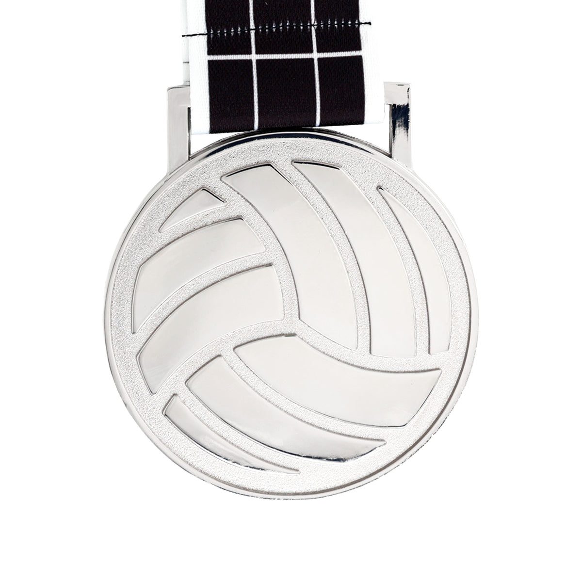 MED27 3'' Silver/Black&White Volleyball Medal