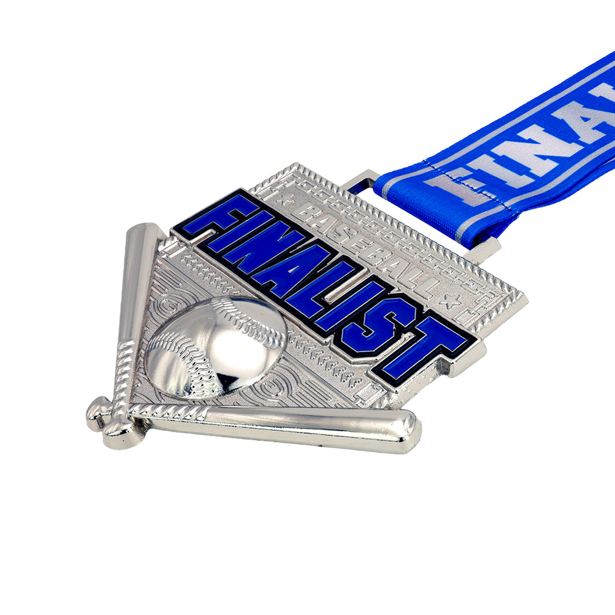 MED26 4'' Baseball Silver&Blue Finalist Medal