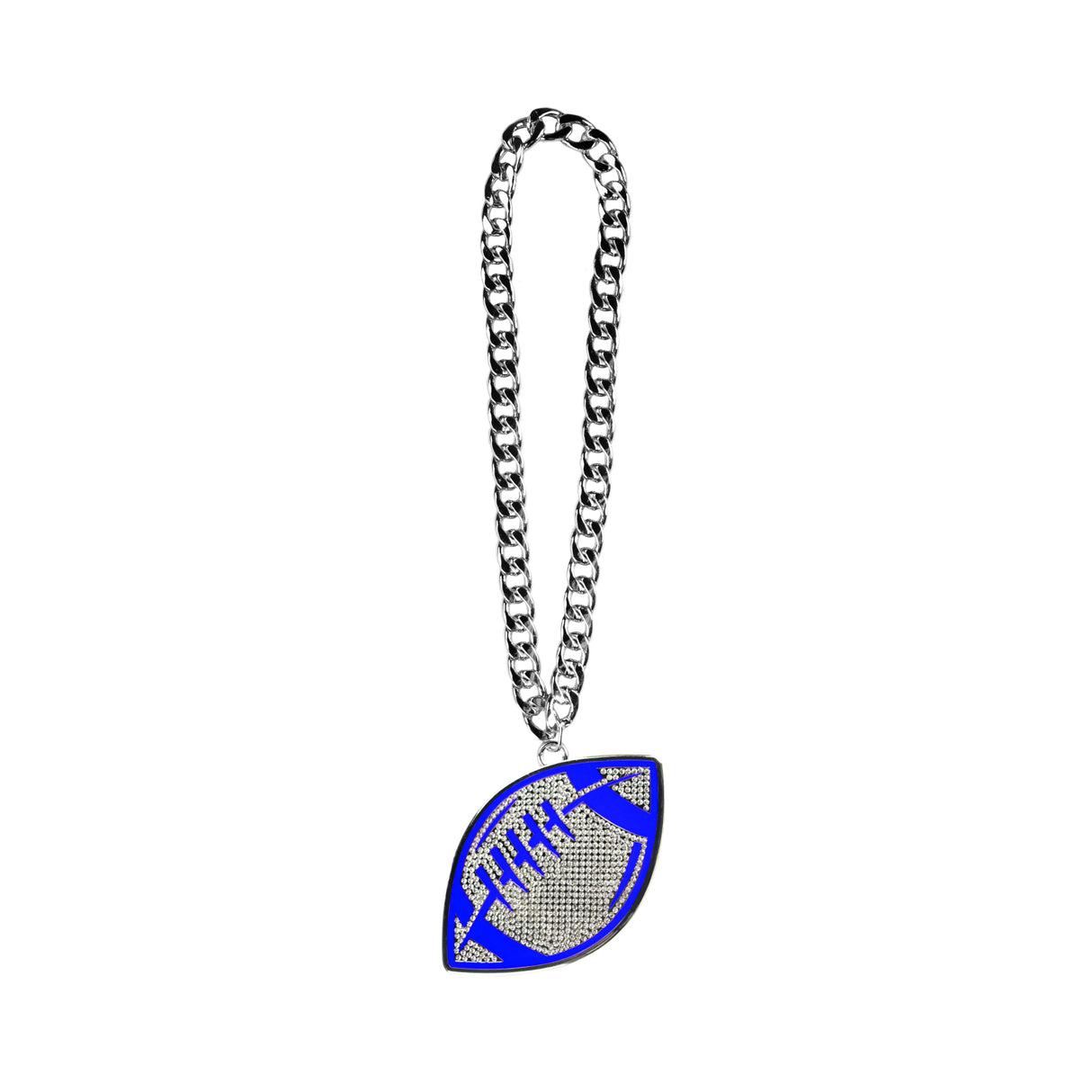 Football Stone Chain Blue/Silver