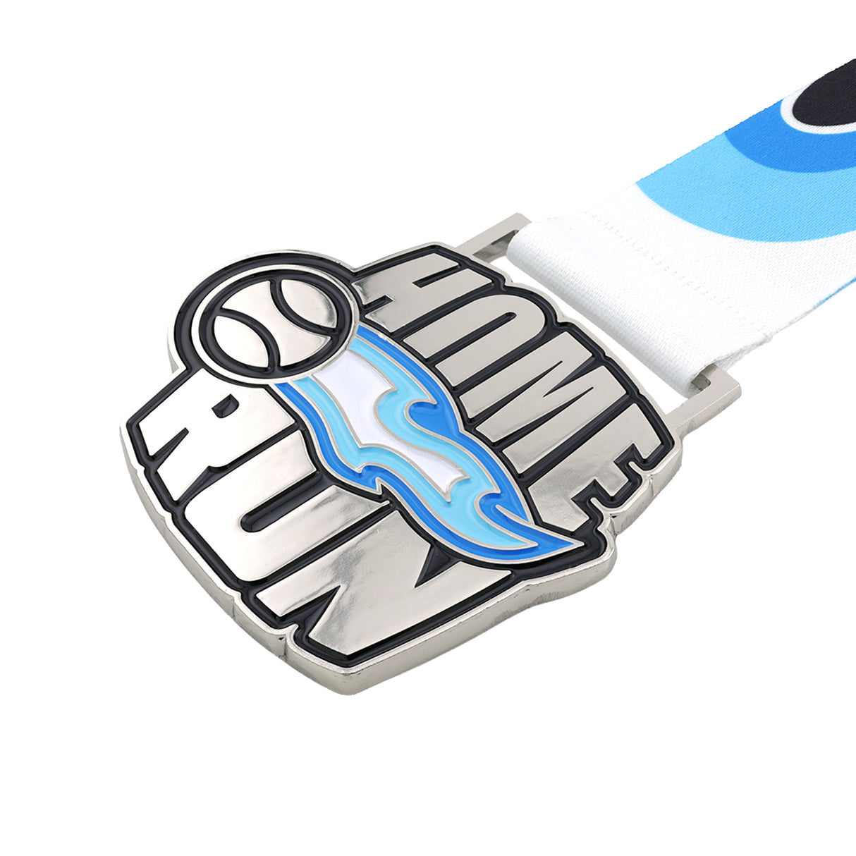 MED27 Home Run Medal Silver&Blue
