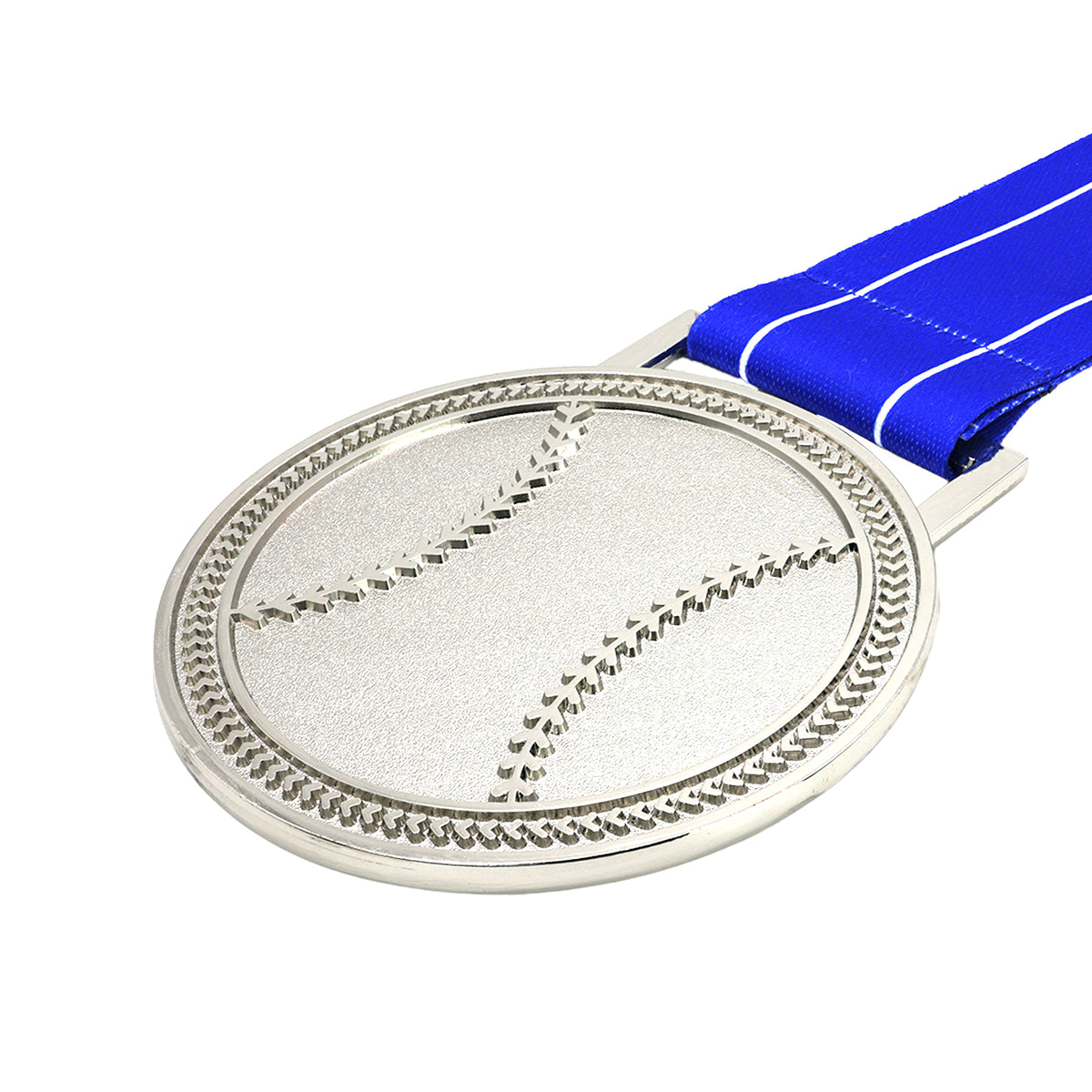 MED27 3'' Silver/Blue&White Baseball Medal
