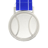 MED27 3'' Silver/Blue&White Baseball Medal