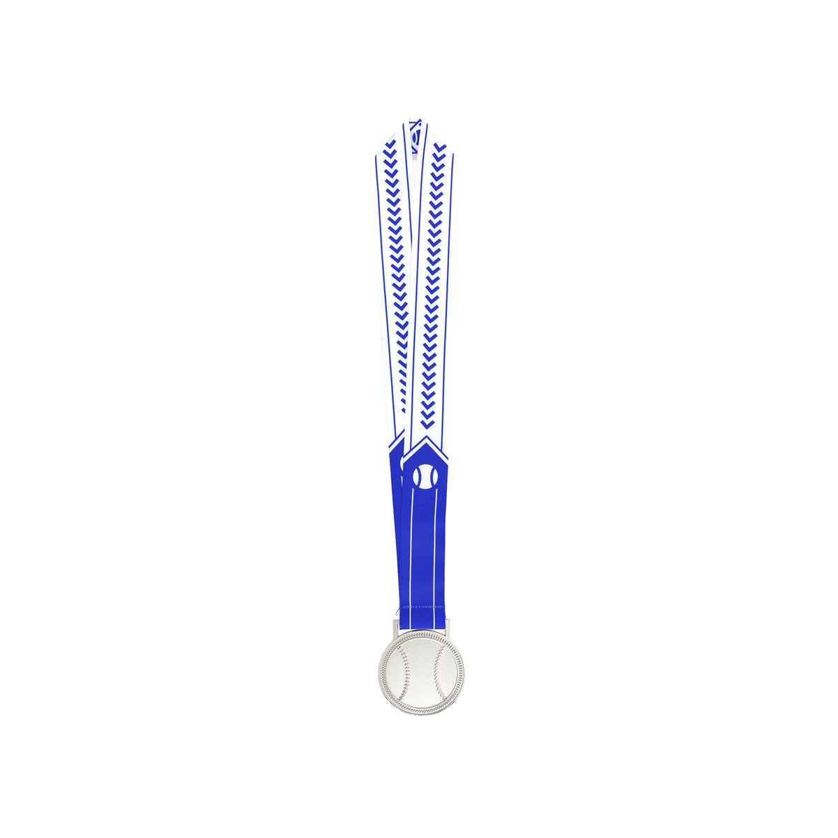 MED27 3'' Silver/Blue&White Baseball Medal