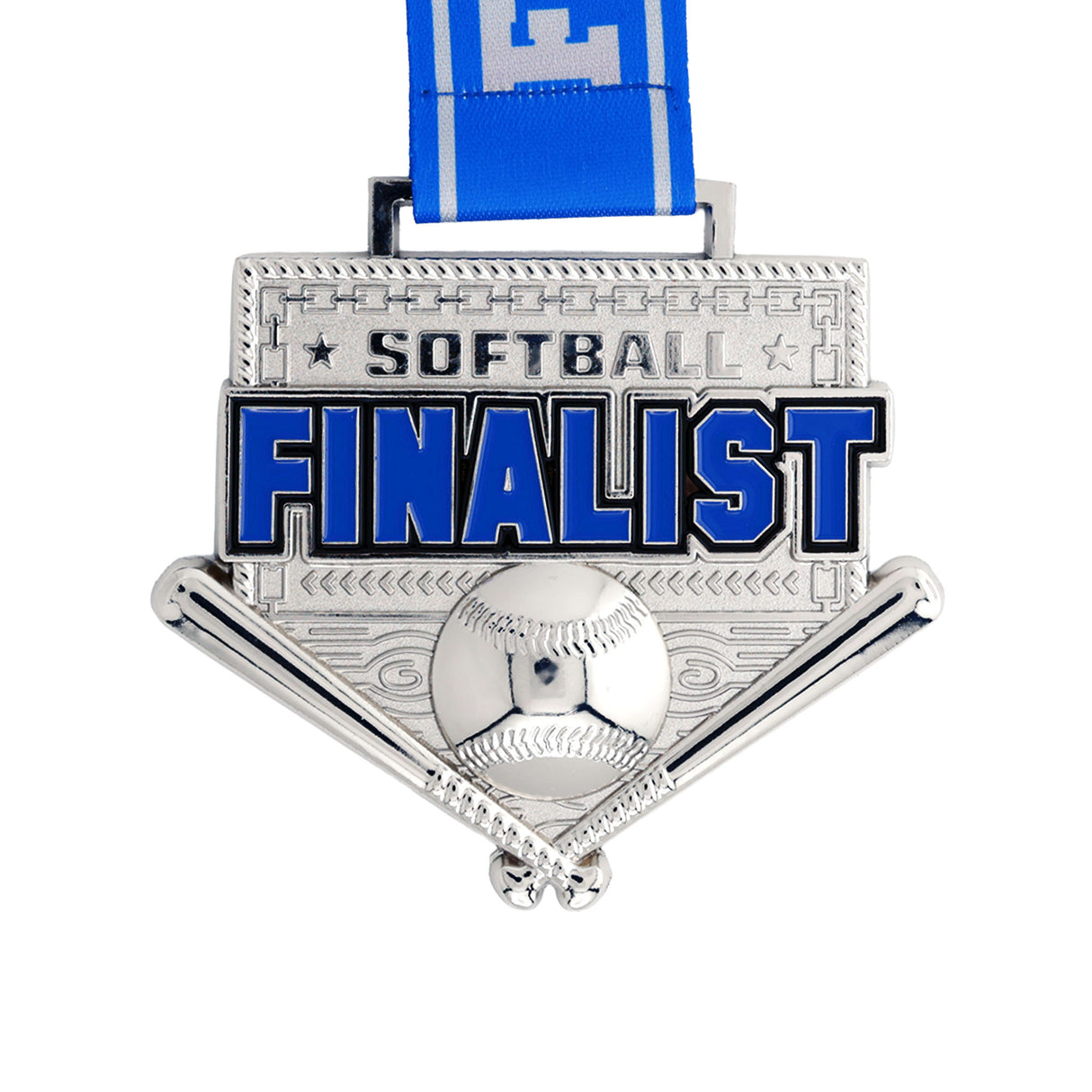 MED26 4'' Softball Silver&Blue Finalist Medal