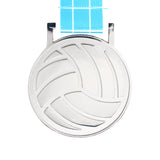 MED27 3'' Silver/Carolina&White Volleyball Medal