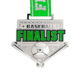 MED26 4'' Baseball Silver&Green Finalist Medal