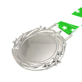 Med26 3.25" Blank Star Medal Silver&Green