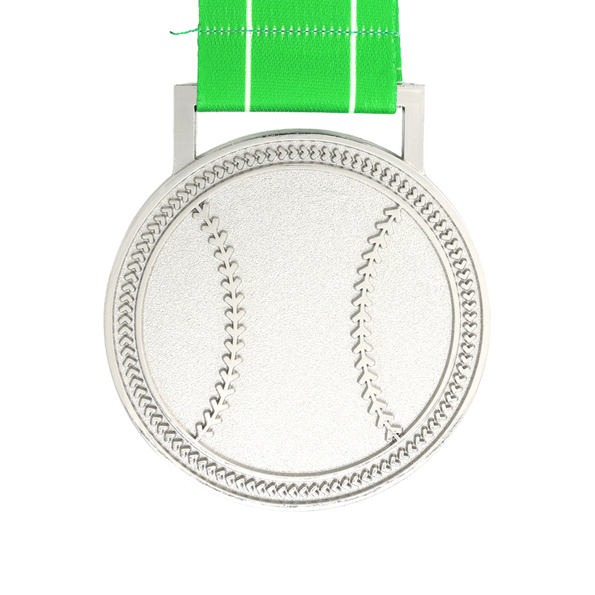 MED27 3'' Silver/Green&White Baseball Medal