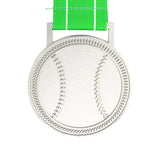 MED27 3'' Silver/Green&White Baseball Medal